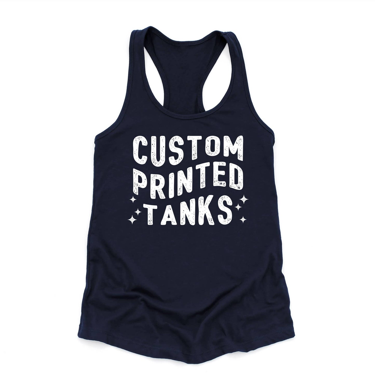 One Side Custom Printed Tank Tops With Your Logo Or Artwork: White / L