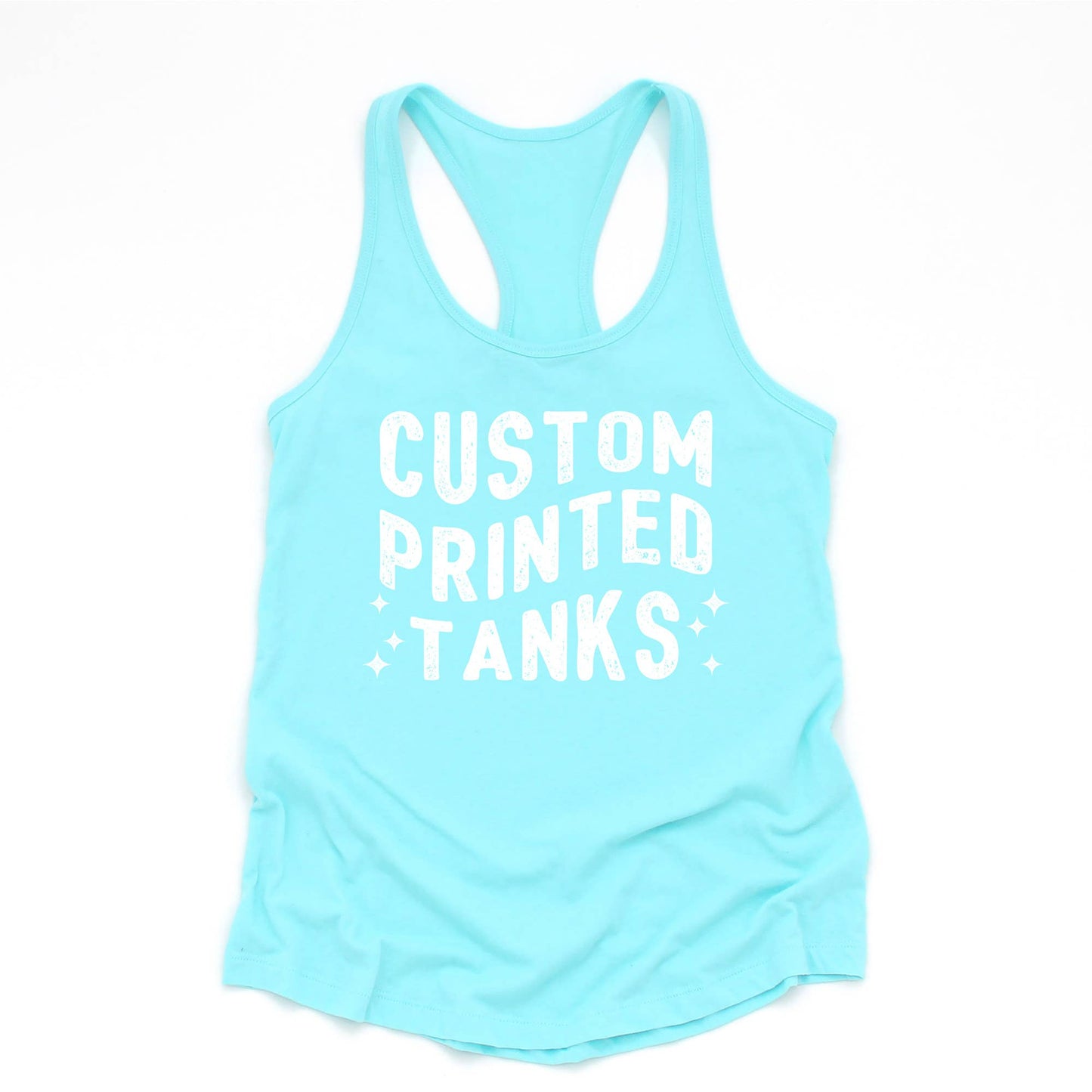 One Side Custom Printed Tank Tops With Your Logo Or Artwork: Navy / L