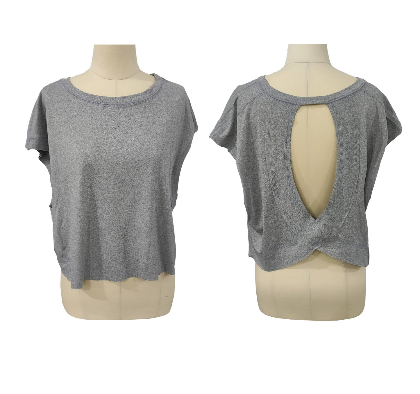 Wrapped Cutout Back Tee - Grey