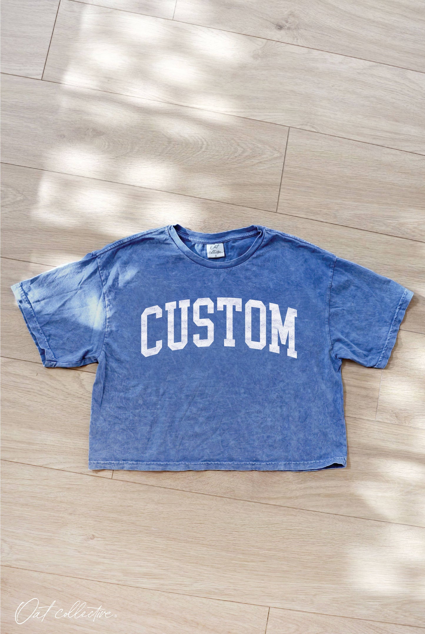 CUSTOM Cropped Mineral Washed Graphic Top: CARDINAL / M