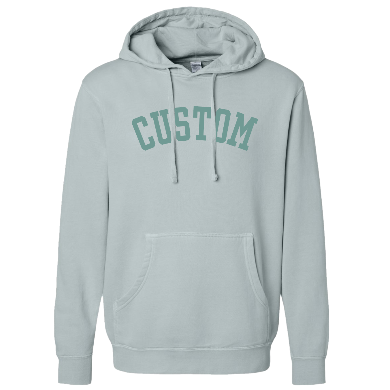 Custom Puff Print Tone on Tone Hoodie: Pigment Black / S
