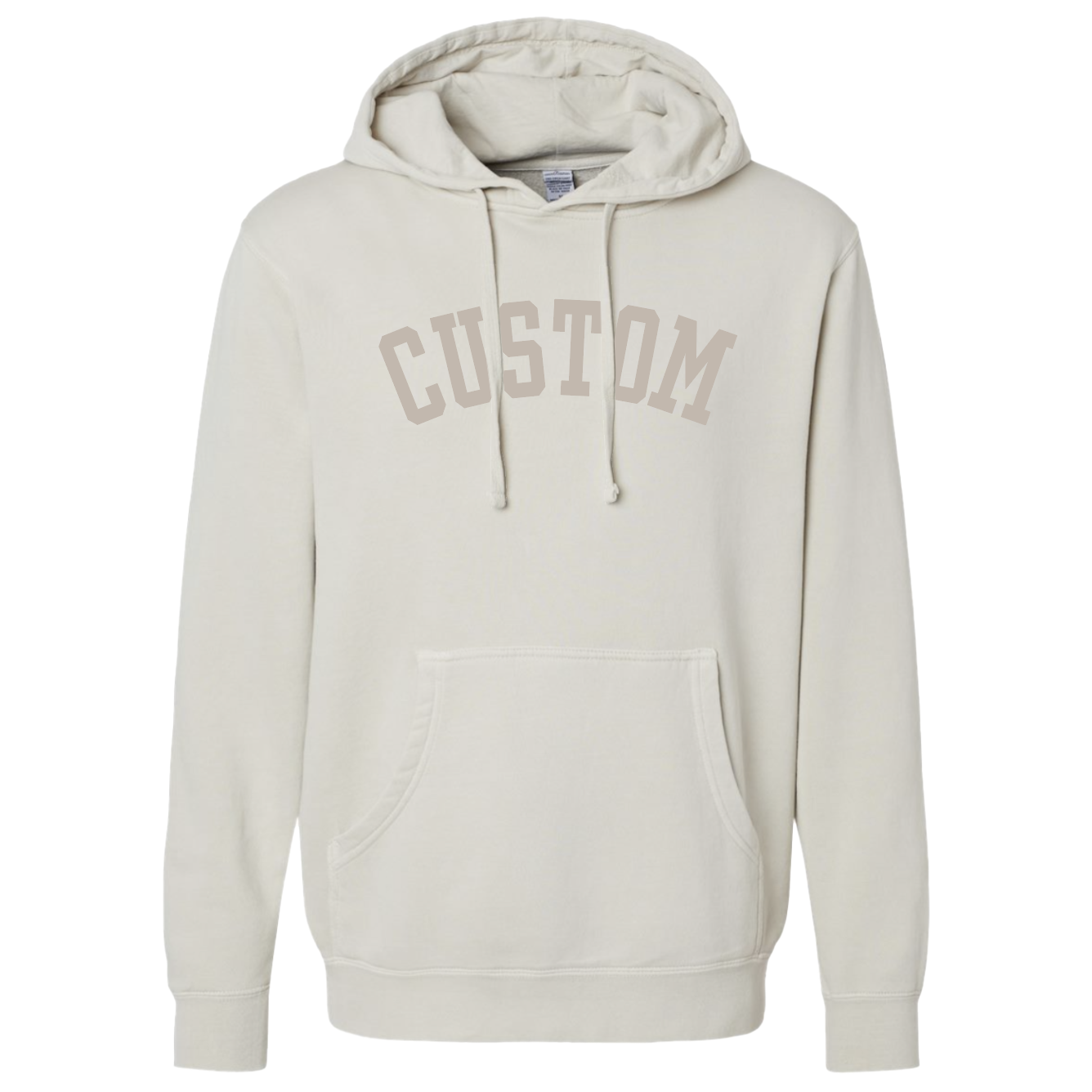 Custom Puff Print Tone on Tone Hoodie: Pigment Black / L