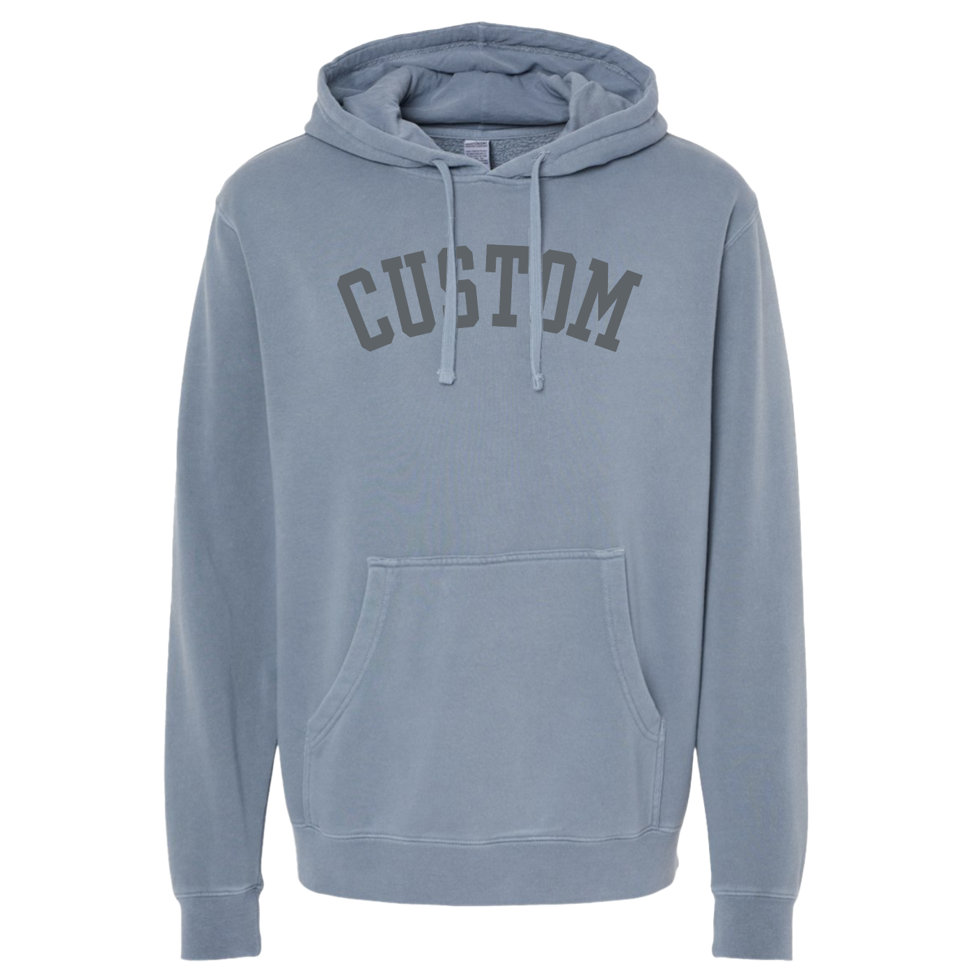 Custom Puff Print Tone on Tone Hoodie: Pigment Black / XS