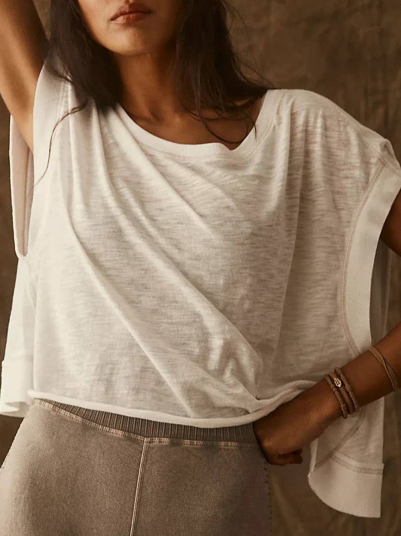 Wrapped Cutout Back Tee - Grey