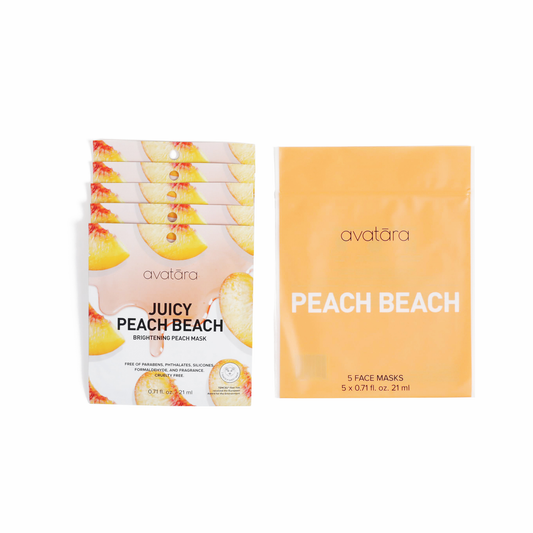 Peach Beach Brightening Face Mask - 5 Pack