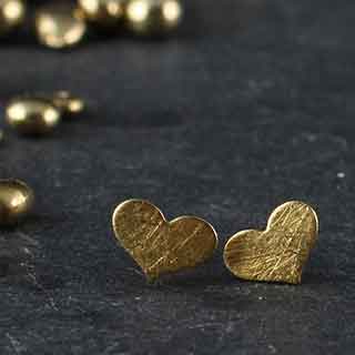 Tiny Flat Heart Post Earrings